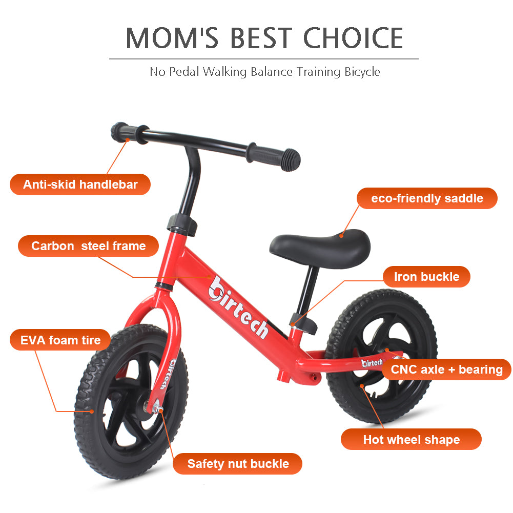 Birtech 12 inch  Kids Balance Bike Red