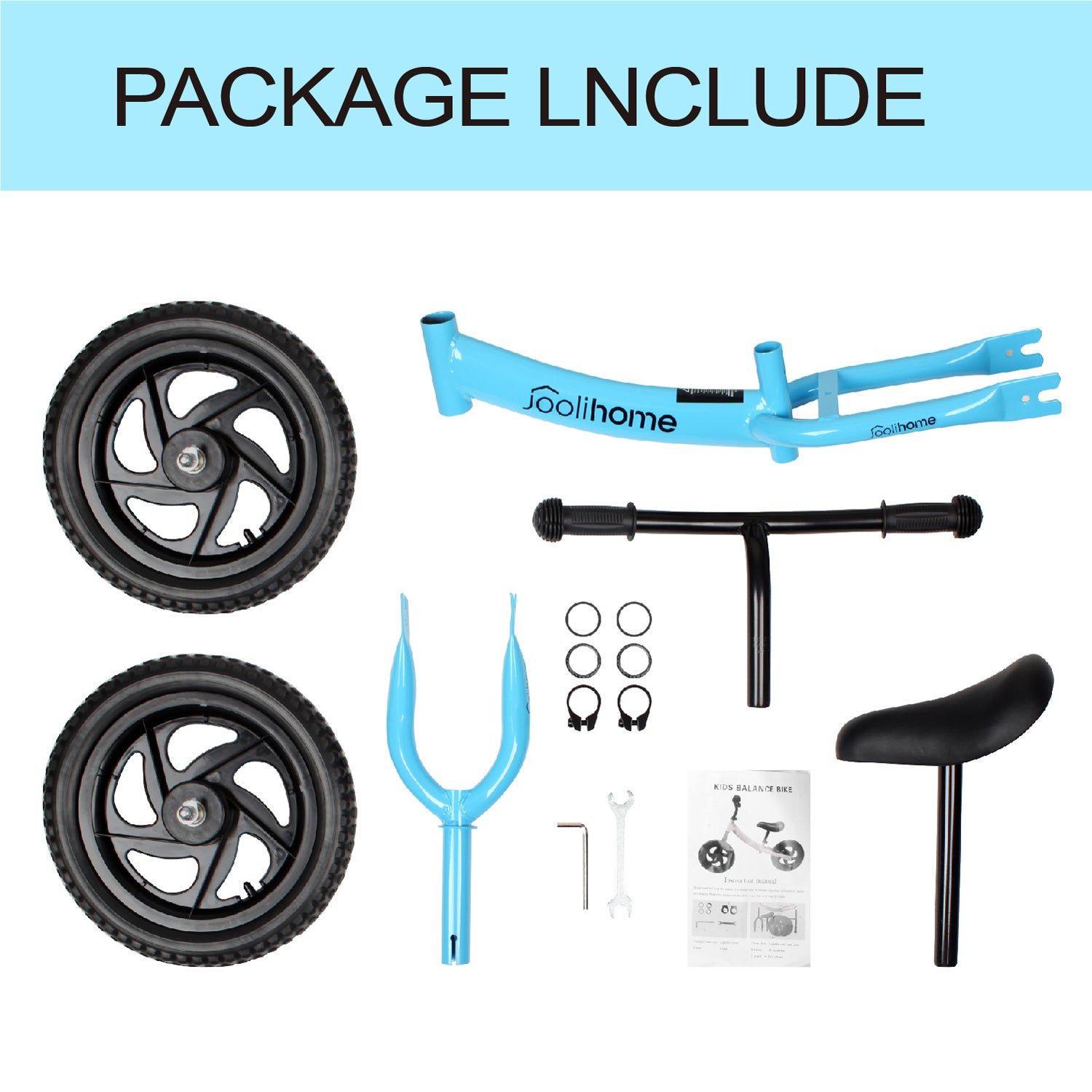12" Balance Bike with Carbon Steel Frame Blue