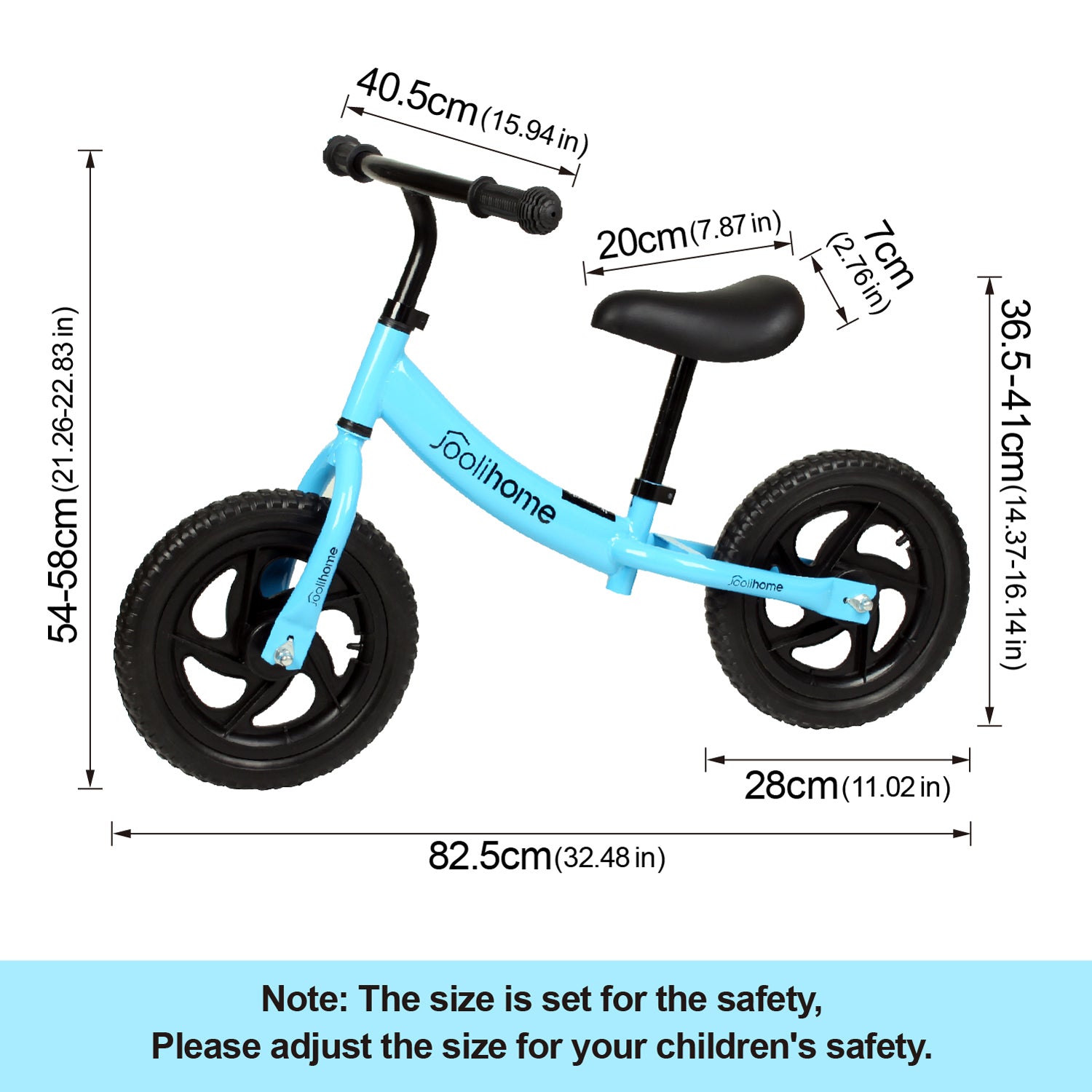 12" Balance Bike with Carbon Steel Frame Blue