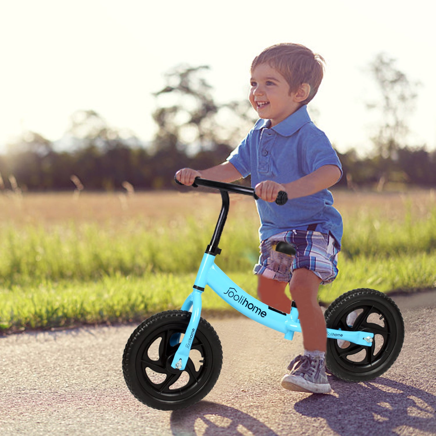 12" Balance Bike with Carbon Steel Frame Blue