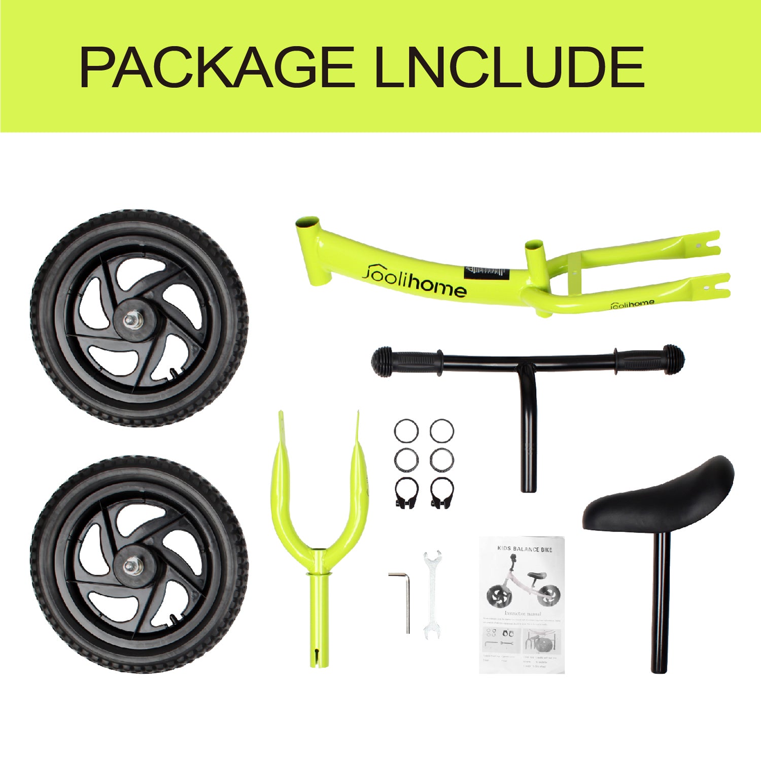 12" Balance Bike with Carbon Steel Frame Green
