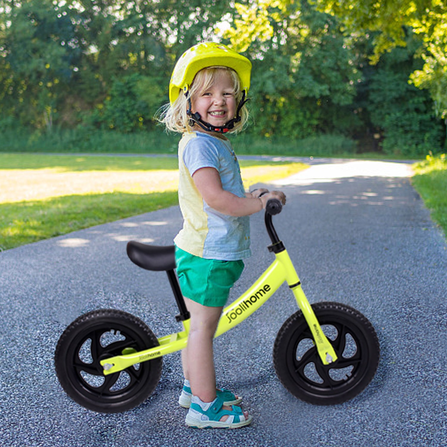 12" Balance Bike with Carbon Steel Frame Green