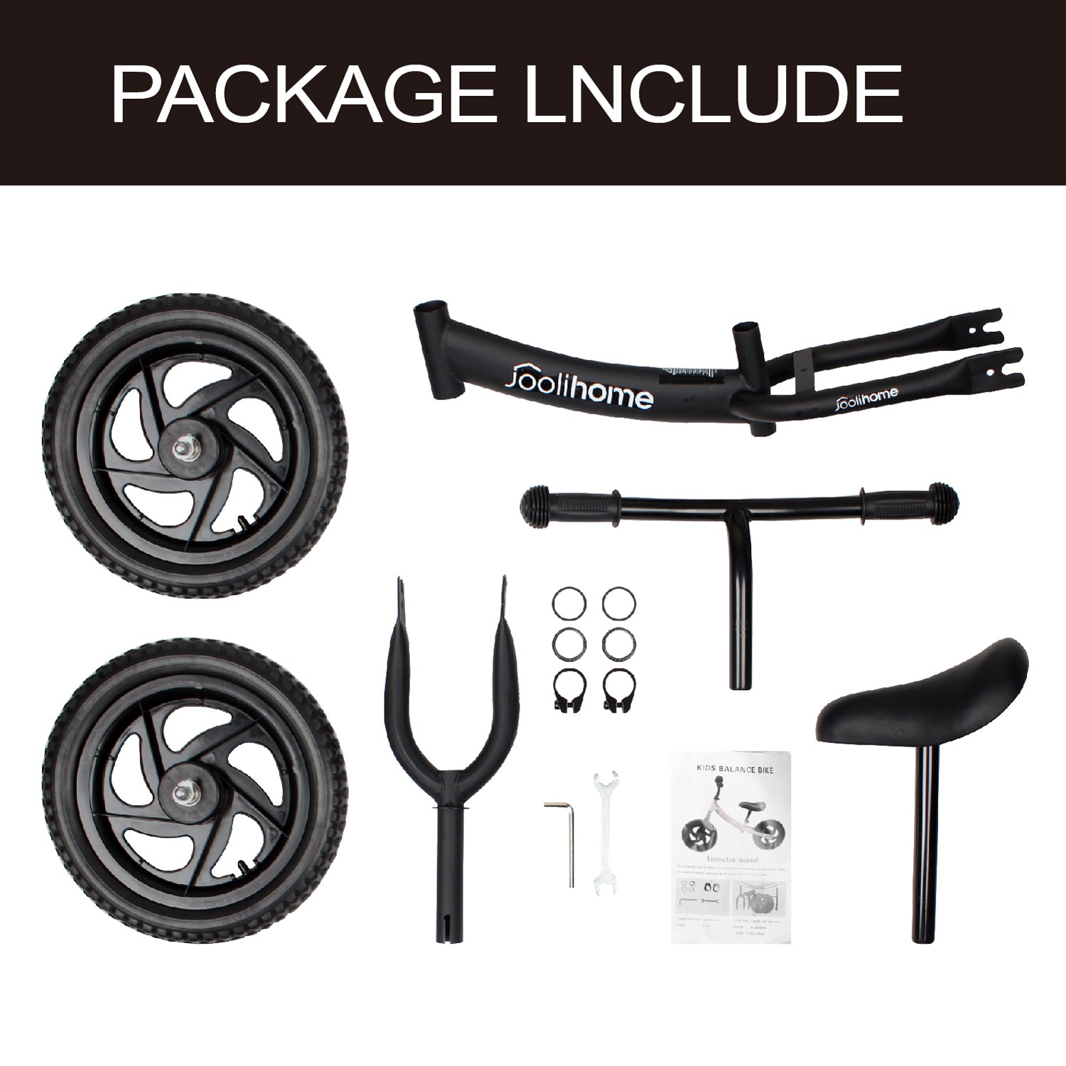 12" Balance Bike with Carbon Steel Frame Black