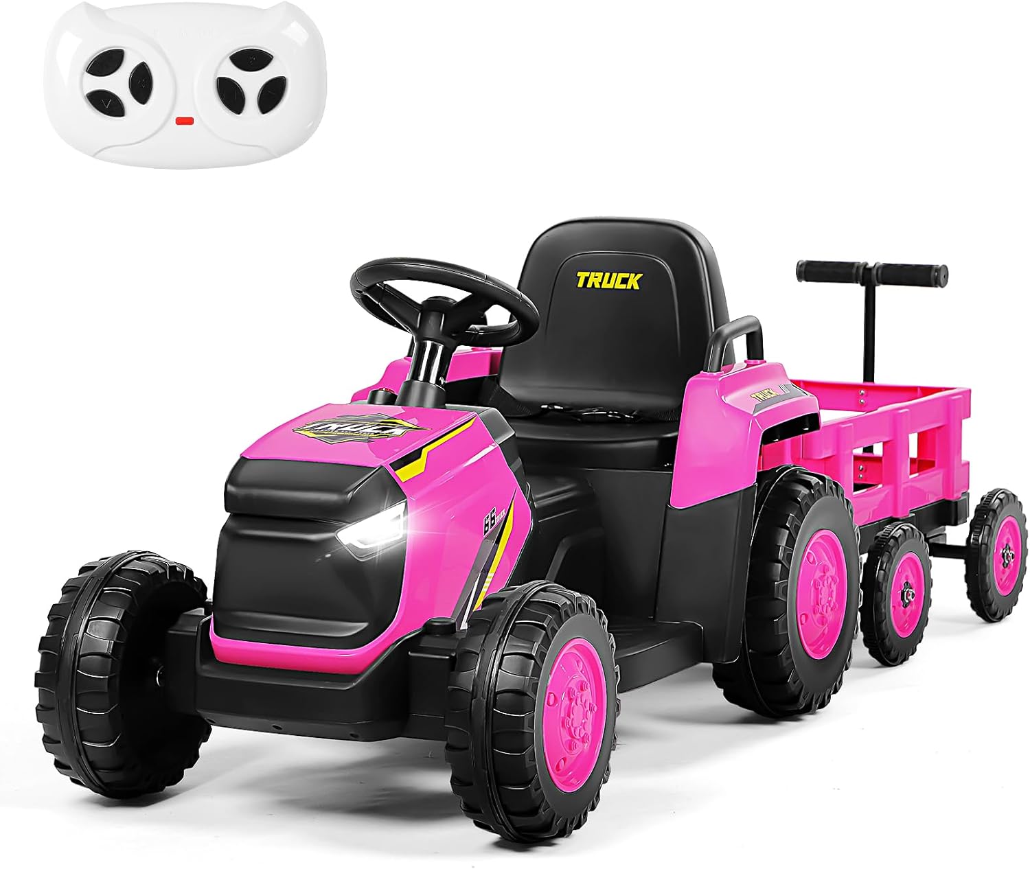 Kids 12V Ride-On Tractor with Detachable Trailer & Remote Control