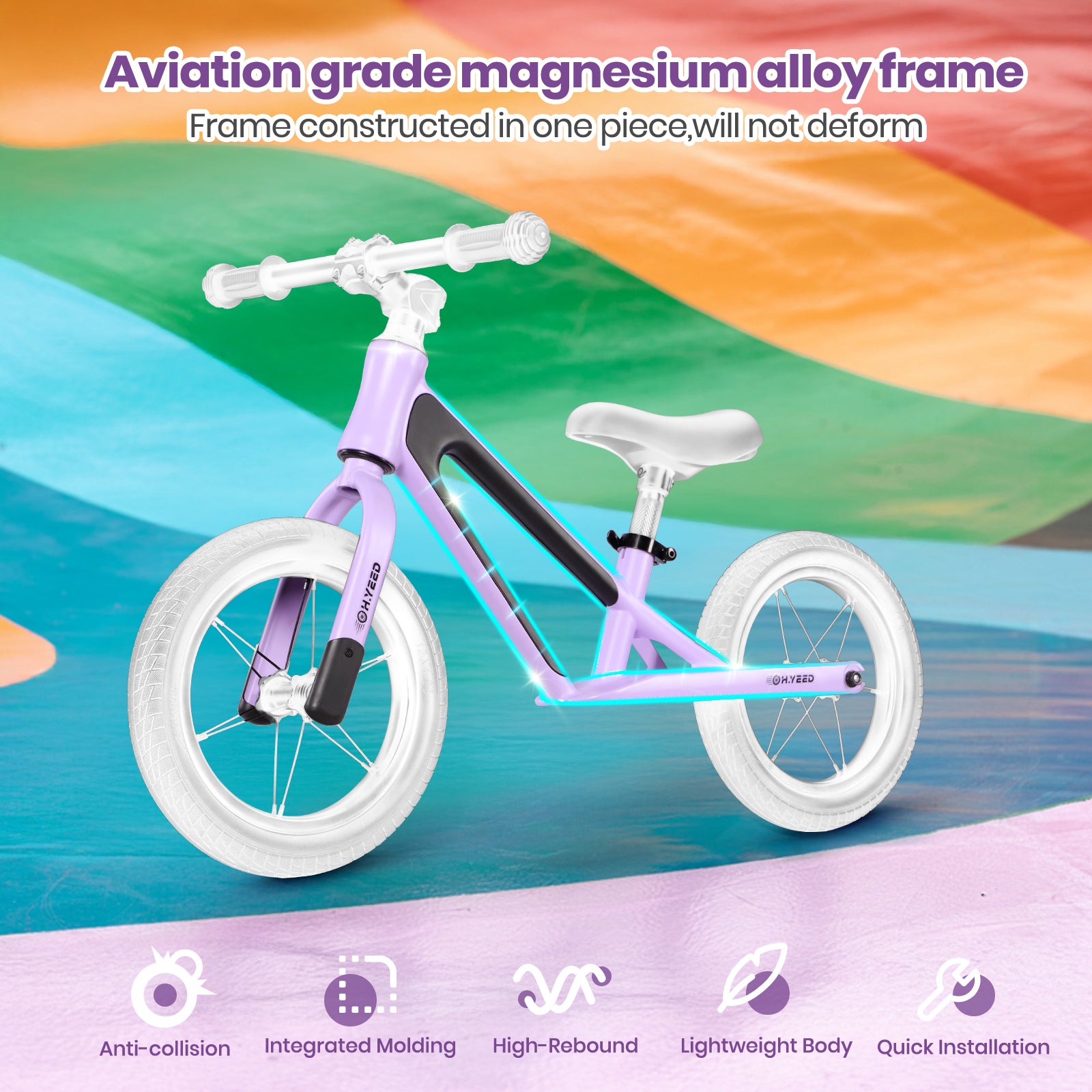12''  Balance Bike Lightweight Magnesium Alloy Frame with PU Tires