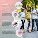 Hyeed Light Up Kick Scooter with Disc Brake Pink