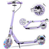 Hyeed Light Up Kick Scooter with Disc Brake Purple